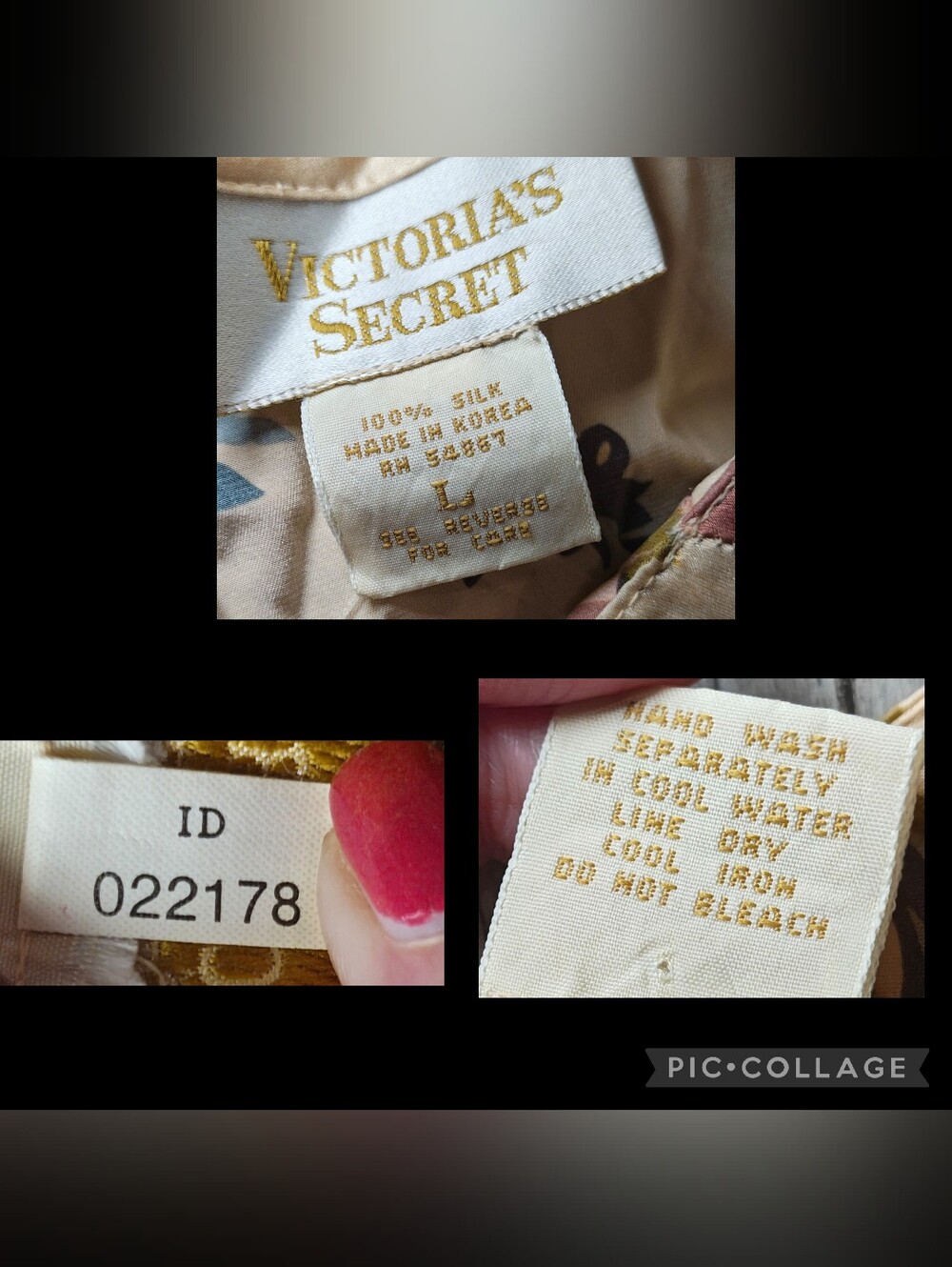 🍁RARE 80s/90s Victoria's Secret Gold Label 100% Silk Floral Lingerie Slip Dress - Picture 6 of 6
